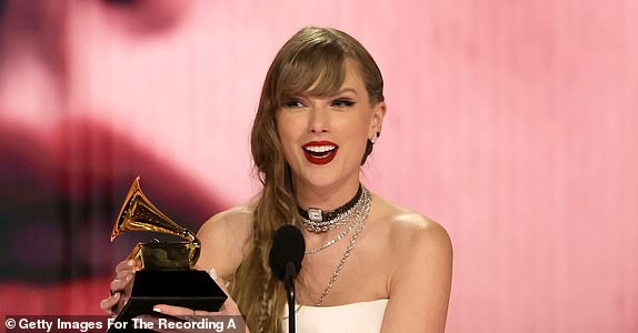 LOS ANGELES, CALIFORNIA - FEBRUARY 4: Taylor Swift accepts the Album of the Year award for "midnight" on stage during the 66th GRAMMY Awards at Crypto.com Arena on February 4, 2024 in Los Angeles, California.  (Photo by Kevin Winter/Getty Images for The Recording Academy)