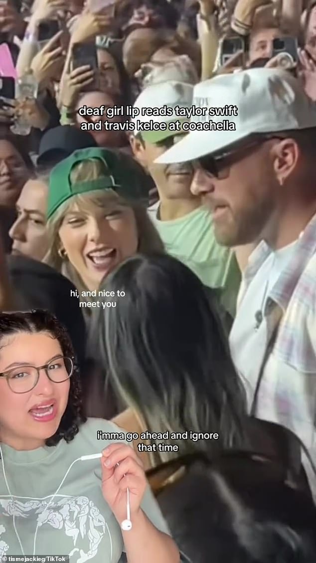 A TikToker lip-read Taylor Swift's conversations with Travis Kelce and her fans at Coachella