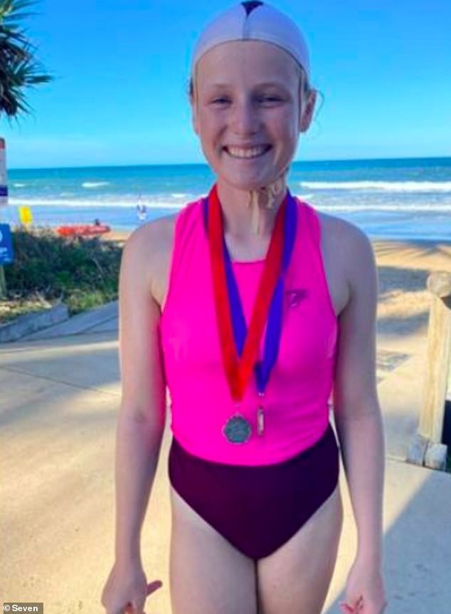 Brooklyn Sauer, 14, was bitten by a shark 200 meters offshore at Nielson Beach in Bargara, in the Bundaberg region of Queensland, on March 15.
