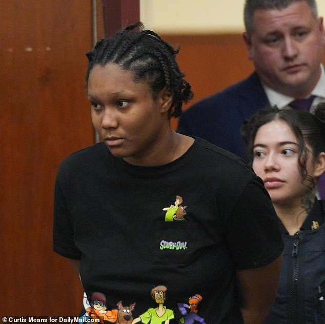 Kensly Alston, 18, was wearing a Scooby-Doo T-shirt when she entered the courtroom.