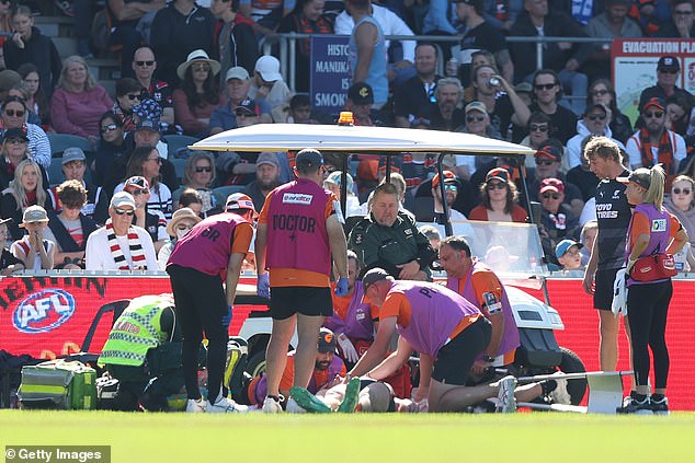 GWS doctors are treating Sam Taylor after a sickening collision with St Kilda midfielder Jack Steele on Saturday.