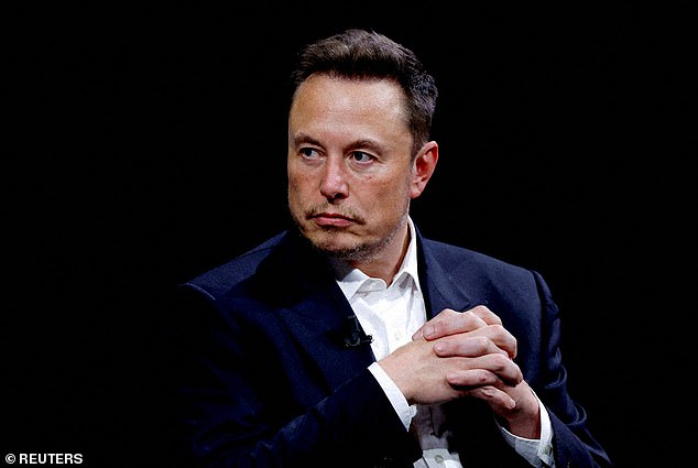 Tesla sales plunged 7 percent this morning after the electric vehicle maker reported its first drop in deliveries since the pandemic.  In the photo: CEO Elon Musk