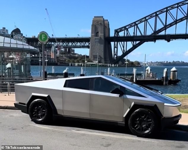 Tesla's futuristic Cybertuck, which is not yet available for sale in Australia, has been spotted in Sydney