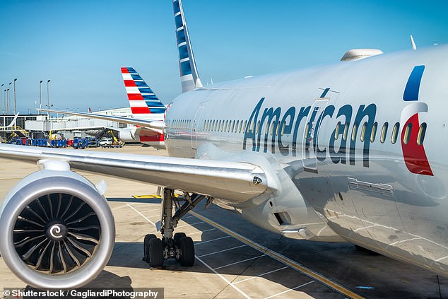 The strange problem occurred after Kris purchased two adult tickets for the flight through the American Airlines website (file image)