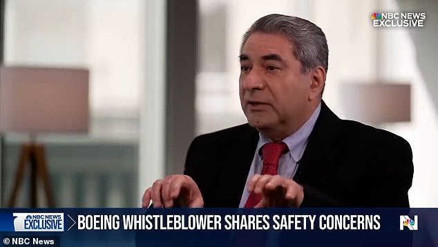 The interview, which aired Tuesday night, comes just one day before Sam Salehpour is scheduled to address Congress to testify about his concerns about Boeing's safety practices.