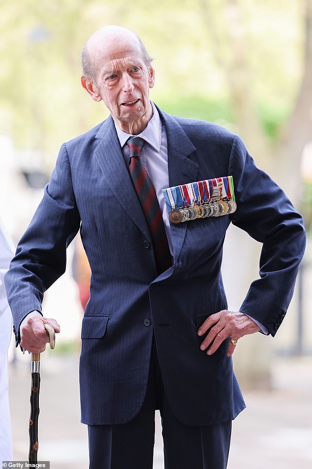 The Duke of Kent attended the Scots Guards' Black Sunday ceremony in London today