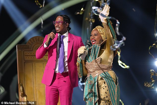 Jennifer Lewis revealed her identity after performing as Miss Cleocatra on Wednesday's episode of The Masked Singer on Fox.