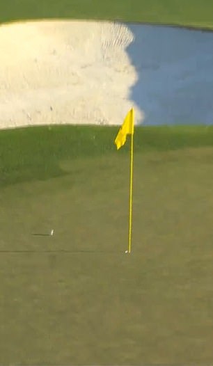 The approach landed a few meters from the hole.