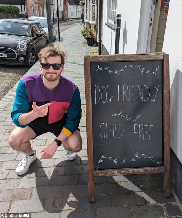 A pub in St Albans sparked a debate about X after a customer called Kyle posted a photo of its sign explaining its policy of not allowing dogs and children.