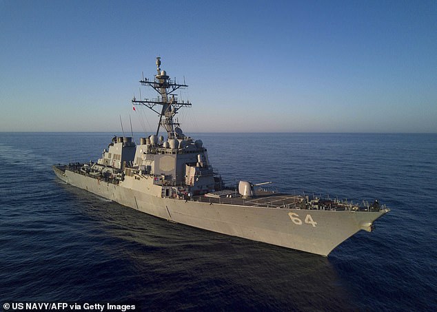 The United States also has several guided missile destroyers, including the Carney, pictured, in the area.