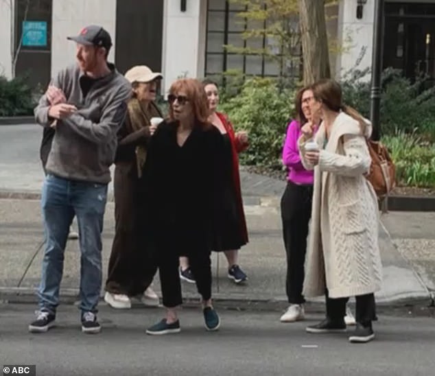 Sunny Hostin, Joy Behar and Alyssa Farah Griffin were also photographed standing on the street.