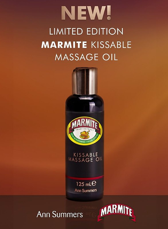 Marmite and Ann Summers announced 'kissable massage oil', adding: 'Your favorite cream just got spicy'
