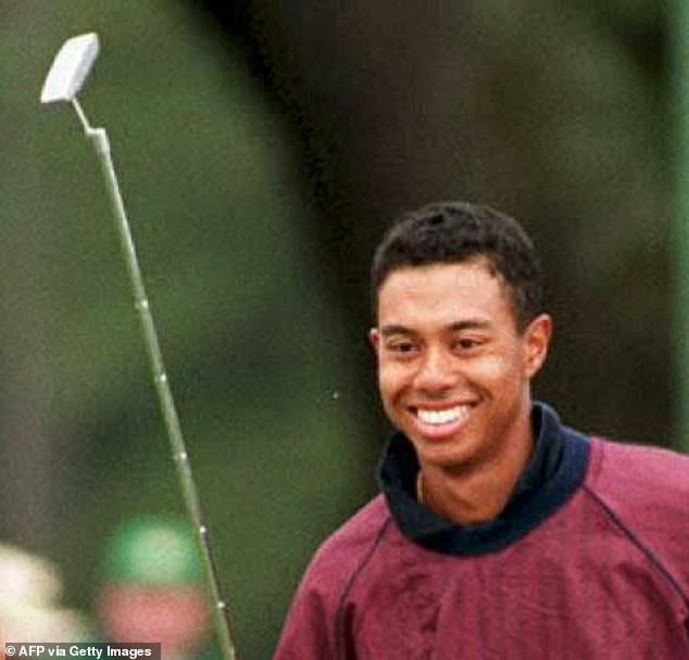 A fresh-faced 19-year-old Tiger Woods during the first round of the 1995 Masters.