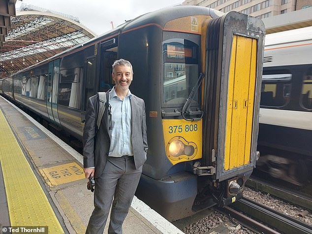 Ted and his vehicle: a 100 mph Southeastern Class 375