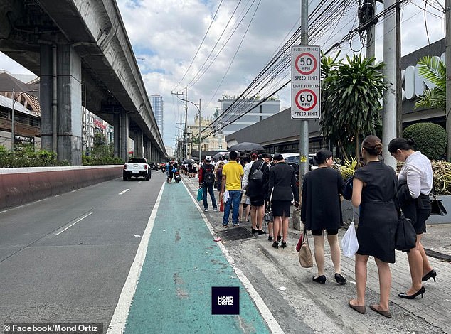Thousands of people lined up on a street in the Philippines hoping to get a job as a flight attendant at Emirates.  The hiring process is notoriously challenging