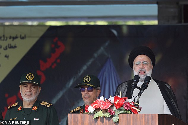 Iran's President Ebrahim Raisi (pictured) warned during an annual military parade that the 