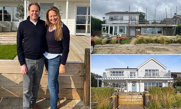 Darren and Helen Taylor transformed a seaside cottage into a Hampton-style beach house
