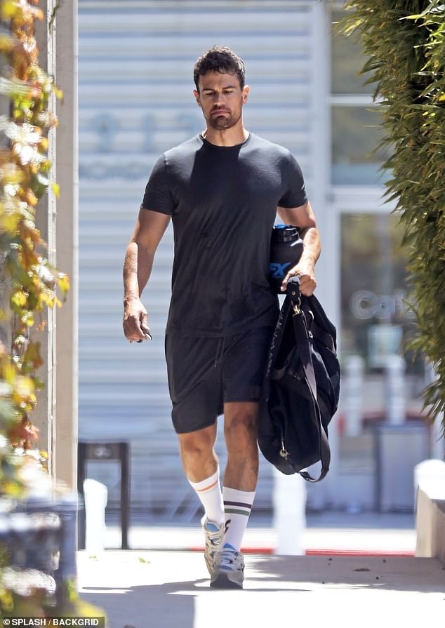 Theo James looked casual while heading to a local gym in Venice Beach, California, on Wednesday.