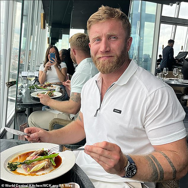 James Henderson, 33 (pictured), a former special forces operator and member of the Royal Marines for six years, died in the bombing.  He had been providing security for the World Central Kitchen charity in Gaza.