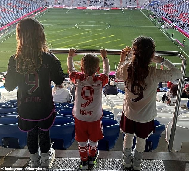 Three of Kane's four children, Ivy (left), Louis (center) and Vivienne (right), were involved in a car accident outside Munich on Monday.