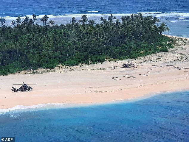 Three sailors are rescued from a small atoll near Japan