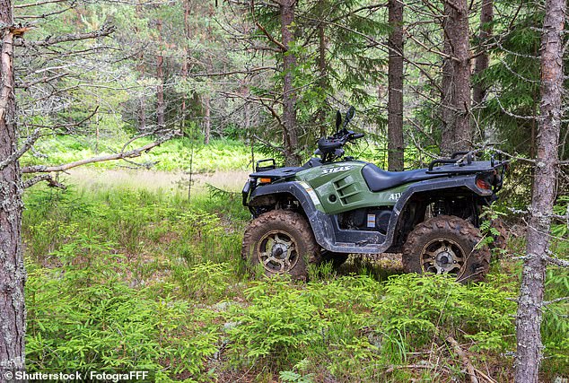 A man in his 70s tragically died after losing control of an all-terrain vehicle on his property (file image)