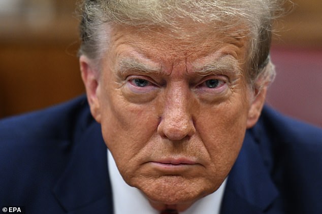 Donald Trump pursed his lips, crossed his arms and made his displeasure clear during the first morning of his first criminal trial Monday in New York.