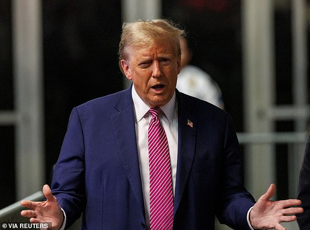 Trump in court on Friday for a separate case.  The former president was found to have inflated the value of assets to receive more favorable loans in the New York civil fraud case and had to post $175 million bail while he appeals.