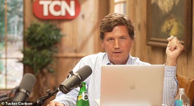 Tucker Carlson was seen on a recorded Zoom call he had with students at St. George's School after the high school banned him from coming to campus to speak.