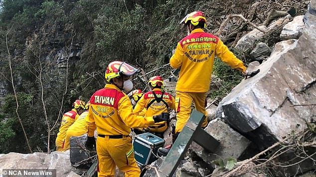Taiwanese authorities say they have rescued dozens of people, but some remain missing.  Image: Pingtung County Fire and Emergency Services / AFP)