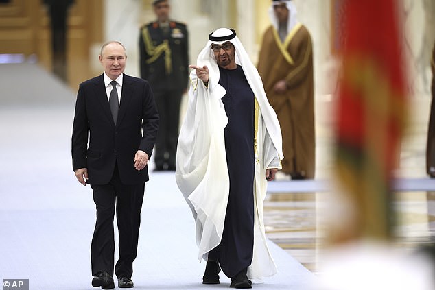 Sheikh Mohammed bin Zayed Al Nahyan, president of the United Arab Emirates (pictured with Vladimir Putin) bought a £65 million mansion in Chelsea.