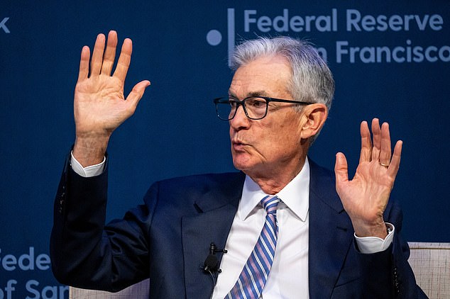 Setback: The US Federal Reserve, chaired by Jerome Powell (pictured), is expected to shelve any rate cut plans following the latest inflation figures.