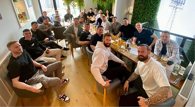 Wrexham players and staff enjoyed a team bonding session on Sunday as they celebrated their promotion to League One with a trip to a local restaurant before interacting with supporters.
