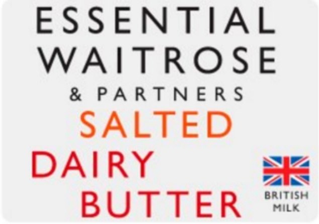 The supermarket has told customers not to eat Essential Salted Dairy Butter Waitrose & Partners (pictured)