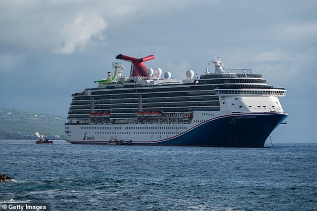 One woman was killed and ten others injured after a bus carrying passengers from the Carnival Miracle cruise ship (pictured in January 2024) crashed into a Honolulu cruise terminal in Hawaii.