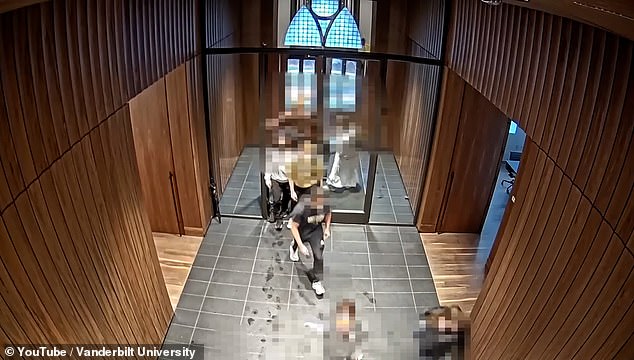 Security footage released by the university shows a mob shoving a lone security guard on March 26. Schulman and Burks are seen at the front of the group walking forward to enter Kirkland Hall as the officer attempts to stop them, while Petocz can be seen behind them.