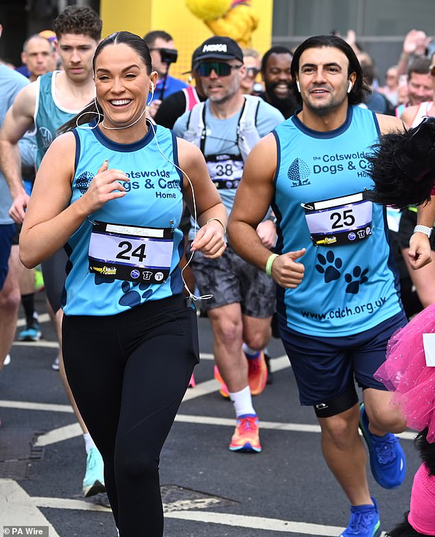 Vicky Pattison seemed in good spirits as she took part in her first London Landmarks Half Marathon on Sunday.