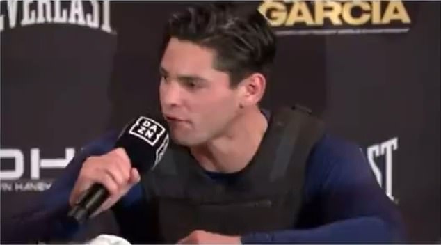 Super lightweight boxer Ryan Garcia had a heated and vulgar exchange with an audience member at a press conference ahead of his Saturday night fight against Devin Haney.