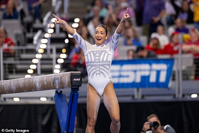 Aleah Finnegan scored 9.95 on beam to seal LSU victory at Dickies Arena in Fort Worth