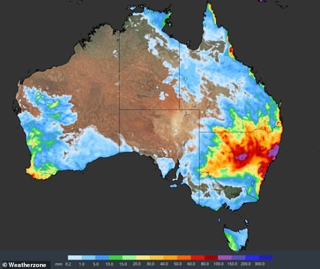 Australia's east coast and parts of the country's southwest are forecast to be hit by heavy rain as a series of weather systems usher in cold, wet conditions.
