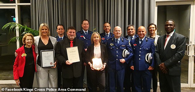 Inspector Amy Scott (second from left) was recognized for her bravery while stationed as a sergeant in Kings Cross in 2019.