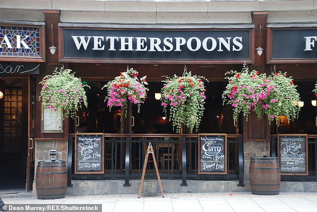 A Wetherspoons pub front in the UK