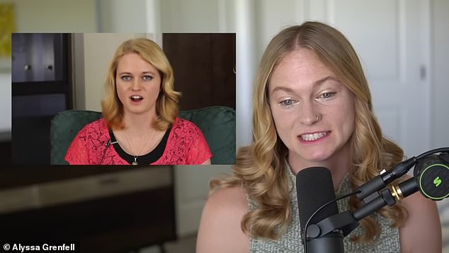 Alyssa Grenfell (pictured in main photo) has shared information about how her voice has changed since leaving the religious sect, reacting to a video she recorded after her missionary (left inset).