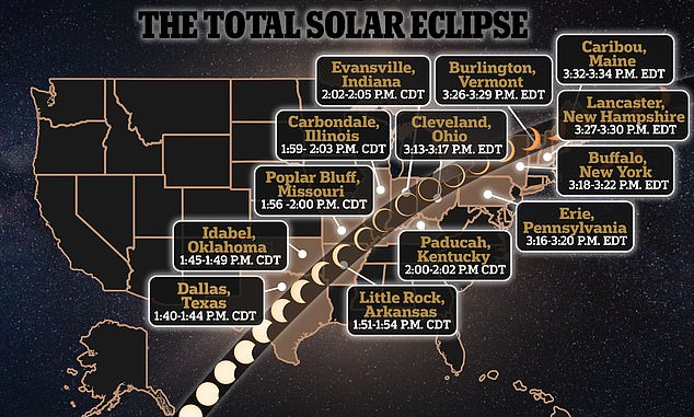 Where and when to see the 2024 solar eclipse these