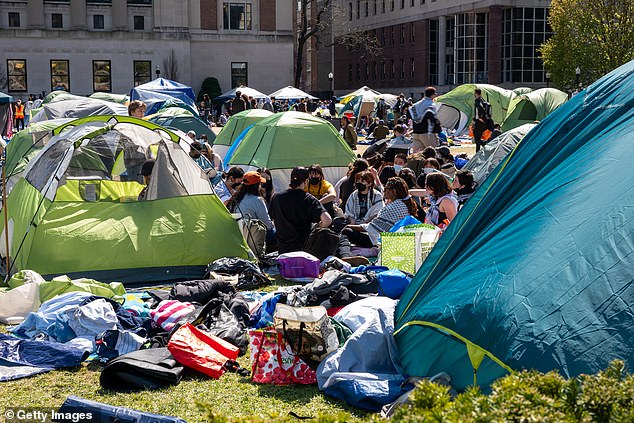 Many students camped out on the Columbia University campus last week.