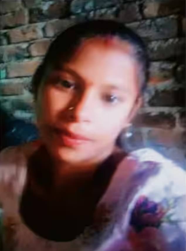 Police said the 23-year-old woman, called only Pinky (pictured), was murdered by her husband, Sukhdev, after having an argument at their home.