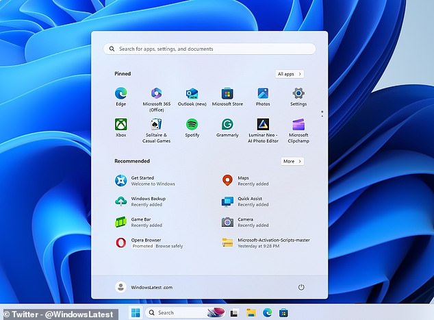 Windows 11 will now include 'recommended' app ads in the Start menu;  Fortunately, there is an easy way to disable them.  This image shows how a promoted ad for 'Opera Browser' is included