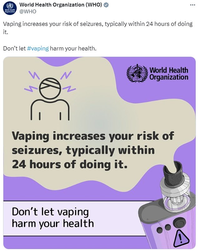 The World Health Organization posted the above tweet on Monday.