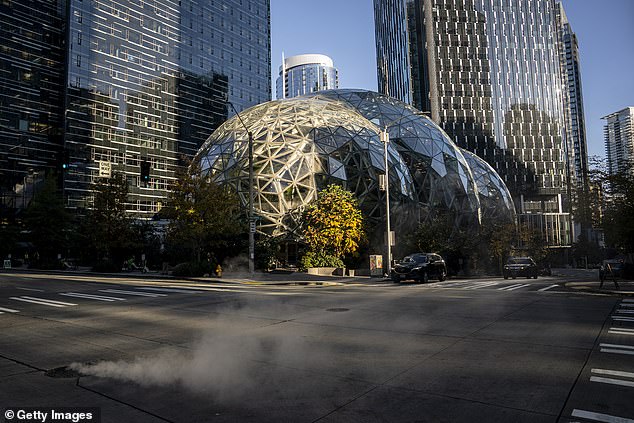 Washington is home to big paying companies like Microsoft and Amazon, as well as Starbucks and T Mobile (pictured: Amazon headquarters in Seattle).