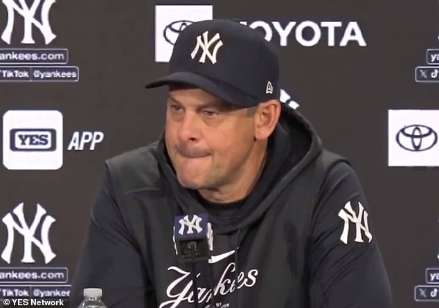 Aaron Boone was furious after being ejected from the Yankees game Monday afternoon.